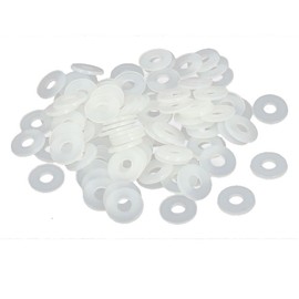 TOP-VIGOR 100Pcs White Nylon Flat Washers, M4 x 10mm x 1mm Insulating Round Seal Spacer Tap Sealing O Ring Gasket for Faucet Pipe Water Hose