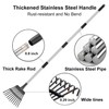 Small Leaf Rake with 11 Metal Tines, 33-68 Inch Rake