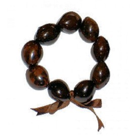 Hawaiian Style Kukui Nut Bracelet Brown