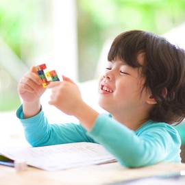 Wooden Twist Cubes, Colorful Mind Game, Stretch, Twist, and Lock Brain Teaser (4 Fidgets)