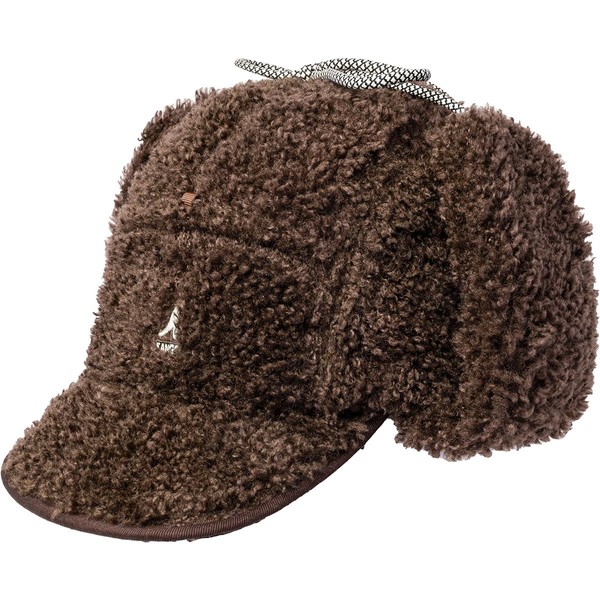 Kangol Faux Shearling Utility Flap Cap - Brown / 1SFM