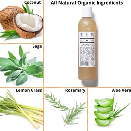 EiR NYC | All Natural Organic Moisturizing Body Wash | Includes Aloe, Coconut, Olive Oil Lemongrass, Sage, Rosemary, and Eucalyptus | (8 oz)