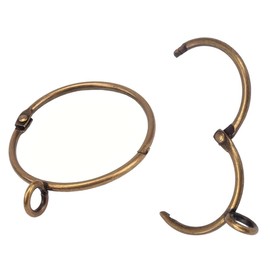 Yrhrol 40 Pcs Openable Curtain Rings with Eyelets Antique Brass 2Inch Strong Metal Heavy Duty Rustproof Metal Drapery Rings, Curtain Rings for Bathroom, Living and Guest Room