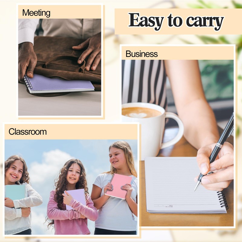 Lewtemi 6 Pack Small Left Handed Notebook 8"x5" Lefty Spiral