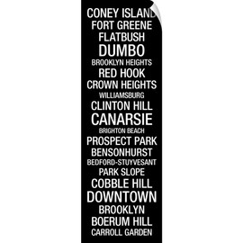 CANVAS ON DEMAND City Typography: Brooklyn Wall Decal, New York City Artwork