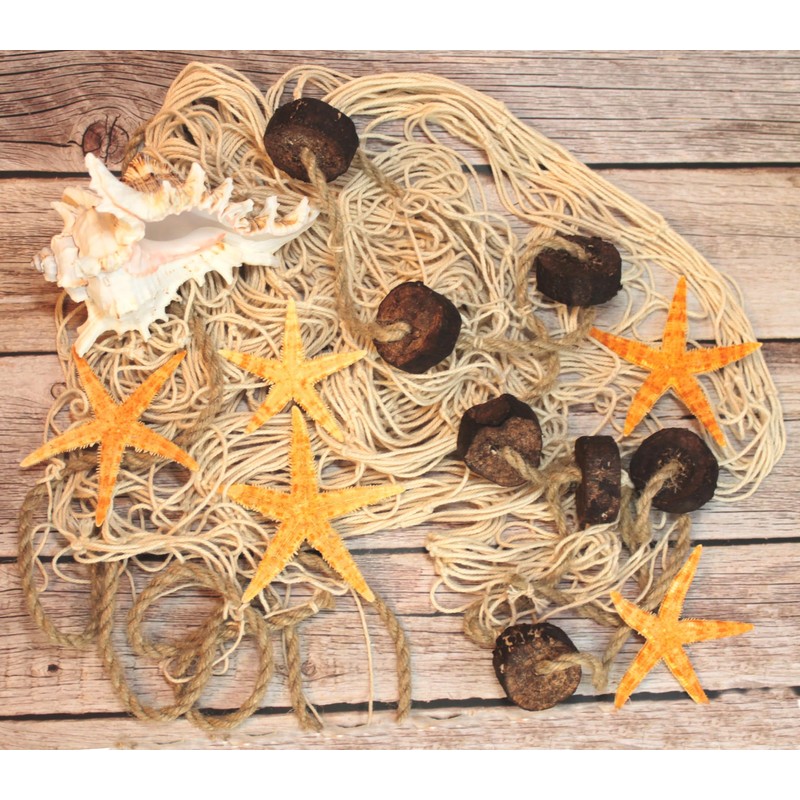 Deko Fischernetz Beige ca. 120 x 250cm mit Schwimmern