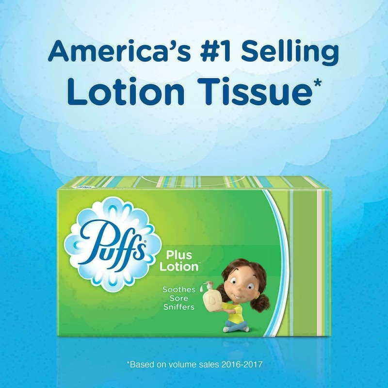 1 Pack (10 Boxes) Puffs plus Lotion Facial Tissue 132