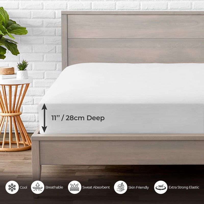 MistyMorning Fitted Sheet, Soft & Premium quality Bedding & Linen,