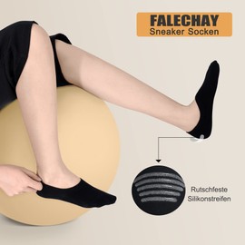 Falechay Trainer Socks, 8 Pairs, No Show Invisible Socks, Unisex, Black / White / Grey / Skin Colour, Sizes EU 35–38, 39–42, 43–46