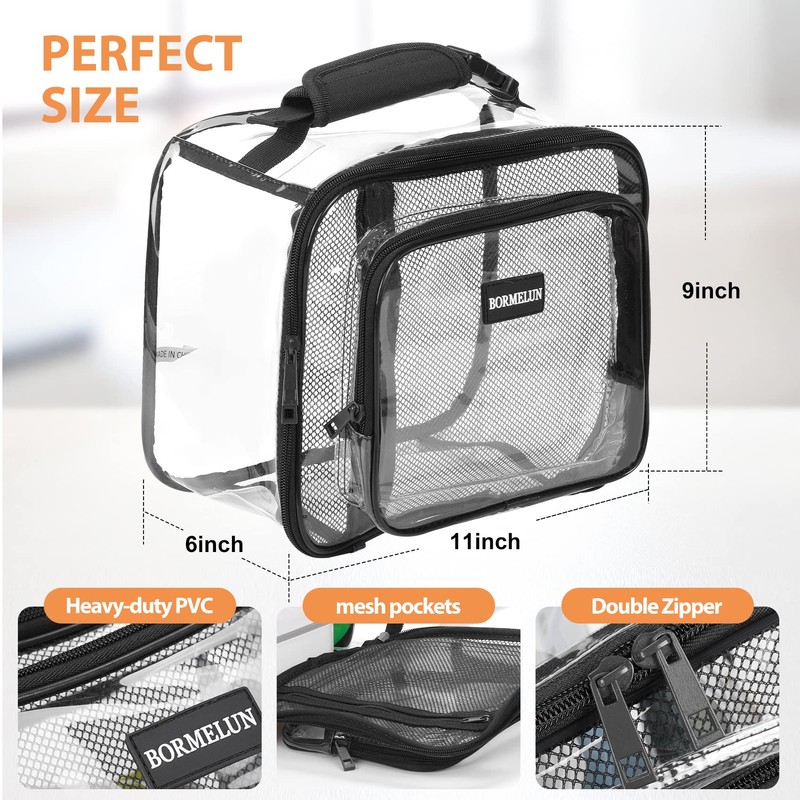 BORMELUN Clear Lunch Box Tranaparent Plastic Bag for School Kids
