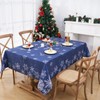 FRAMICS Christmas Tablecloth, Snowflake Table Cloth Waterproof Navy Blue Tablecloths