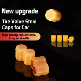 OvO-TnT Glow Valve Stem Caps, Universal Fluorescent Car Tire Valve Caps, Resistant Valve Stem Covers to Make Luminous Wheels, Tire Yellow