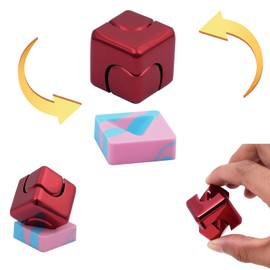 Fidget Toys Kinetic Desk Spinner Cube Toy for Adult Red