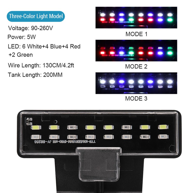 LED Fish Tank Light Mini Ultra-thin Clip-on Aquarium Lighting High