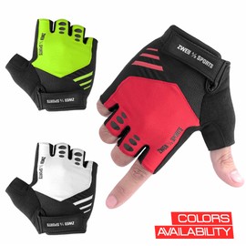 Zweii ½ Sports Men Women Cycling Gloves Half Finger Breathable Leisure Summer Cycling Fitness Gloves Gel Padding Breathable Non-Slip Outdoor MTB Training Gloves (XL, Red)