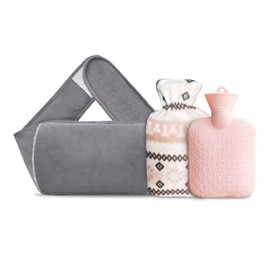 Xuntuo Hot Water Bottle Belt with Cover Hot Water Bottle Belt Hot Water Bottle with Soft Plush Cover for Neck Shoulder Back Legs Waist