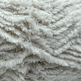 Buvemu Plush Faux Fur Bulky Yarn, Super Soft Fluffy Fuzzy for Knitting Crocheting Crafting, 100 Gram (3.53 Ounces) 109 Yards (100 Meters) (Bone)