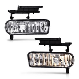 ANDPLAY Fog Lights w/Bulbs Compatible with 1999-2002 GMC Sierra Only (Not fit C3 & Denali),Fit 2000-2006 GMC Yukon/Yukon XL Only (Not fit Denali) Front Bumper Fog Lamp Left and Right Side Clear Lens