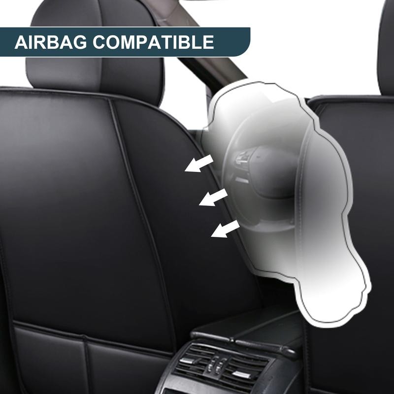 Car Seat Covers Front&Rear Full Set Seat Protector Pu Leather