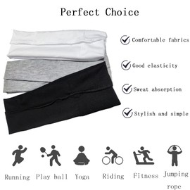 Pack of 6 Sports Headbands, Headbands for Women, Elastic Sweat Yoga Hair Bands, Non-Slip, Soft, Thin Headband, Fashionable Hair Wrap, Colour-1