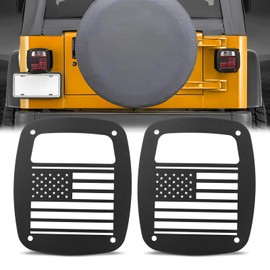 GLOBLED Tail Light Guards Covers Compatible with Jeep Wrangler TJ YJ 1987-2006, US Flag Pattern Exterior Rear Tail Light Guards Covers Protectors