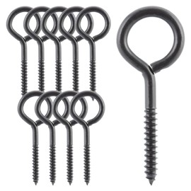 Wright Products Lag Screw Eye, 10-Pack, 4.5 Inch x .37 inch - Heavy-Duty, Weather-Resistant Hardware for Outdoor and Indoor Applications - Ideal for Hanging Plants, Swing Sets, Matte Black