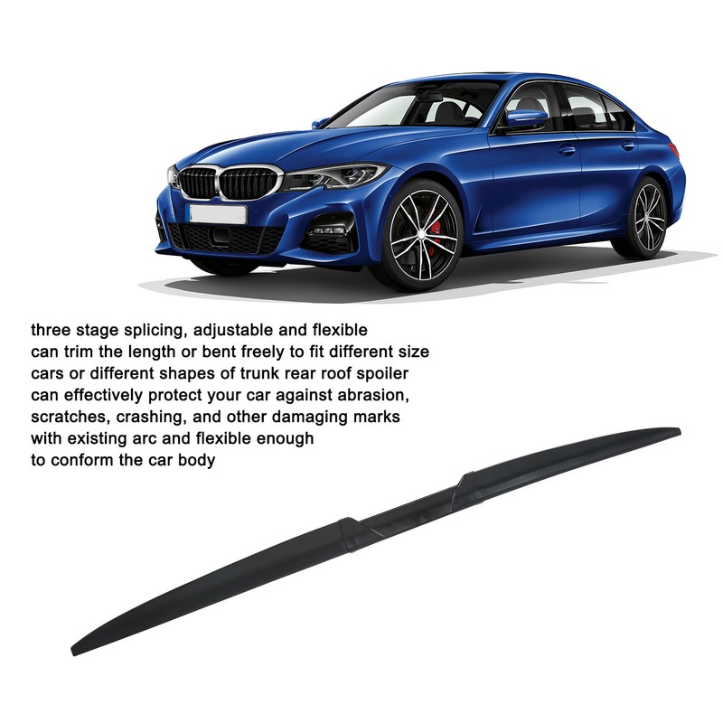 Car Rear Wing 52.76 Inch Rubber Trunk Lid Tailgate Spoiler