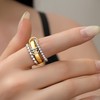 ZOEXUE 18k Gold Plated Interlocked Stackable Rings for Women Non-Tarnish