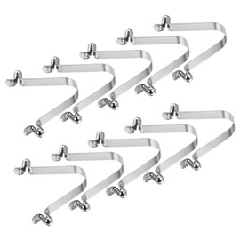 PATIKIL 8.5x6mm Kayak Paddle Snaps, 10 Pack Tent Pole Clips Steel V Shaped Double Pins Push Button Spring Clips Lock Tube Pole Clips for Camping Awning