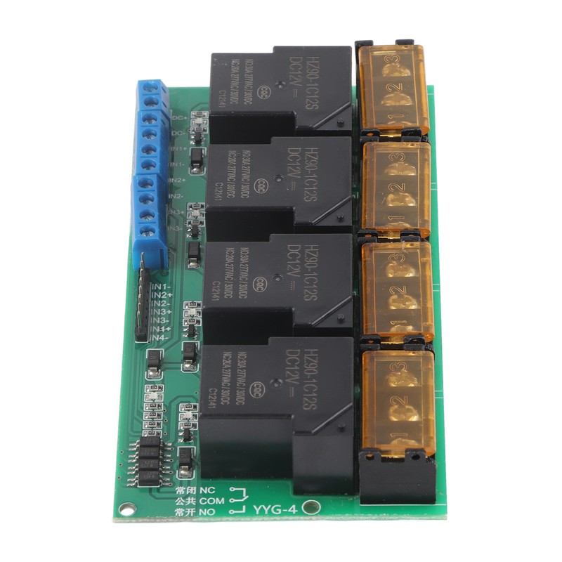 High Power Four Way Relay Module Control Panel Optocoupler Isolation