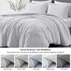 Chezmoi Collection 3-Piece Embossed Velvet Comforter Set Full Size, Gray