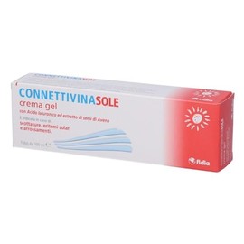ConnettivinaSole Crema gel | tubo da 100 g| Acido Ialuronico 0,1%, Estratto di semi di Avena 5% | Per scottature, eritemi solari e arrossamenti