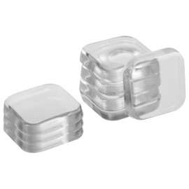 uxcell 12pcs Door Stoppers Quiet Wall Protectors 1.6" Self Adhesive Reusable Clear Rubber Knob, Square Wall Shield Cushion for Home, Office, Wall Protector from Door Knobs