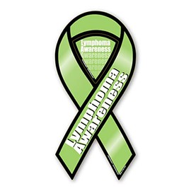 Lymphoma Awareness 2-in-1 Ribbon Magnet by Magnet America Is 8" x 3.875" Made for Vehicles and Refrigerators