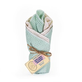 Country Cottons Old Fashion 100% Cotton Dishcloths - Set of 4 Mixed Colors - 2 Mint/2 Natural -11" x 11"