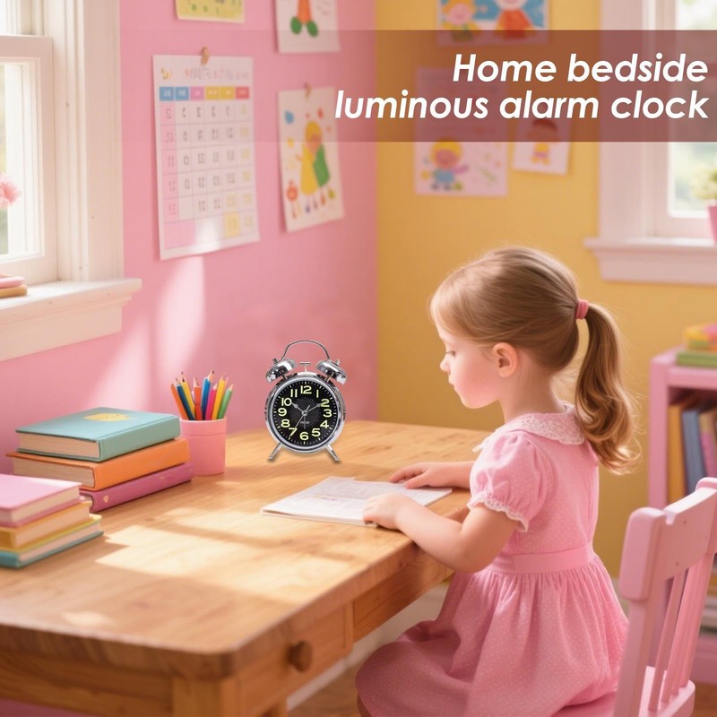 Bell Alarm Clock - Wind up Clock Luminous - Timer