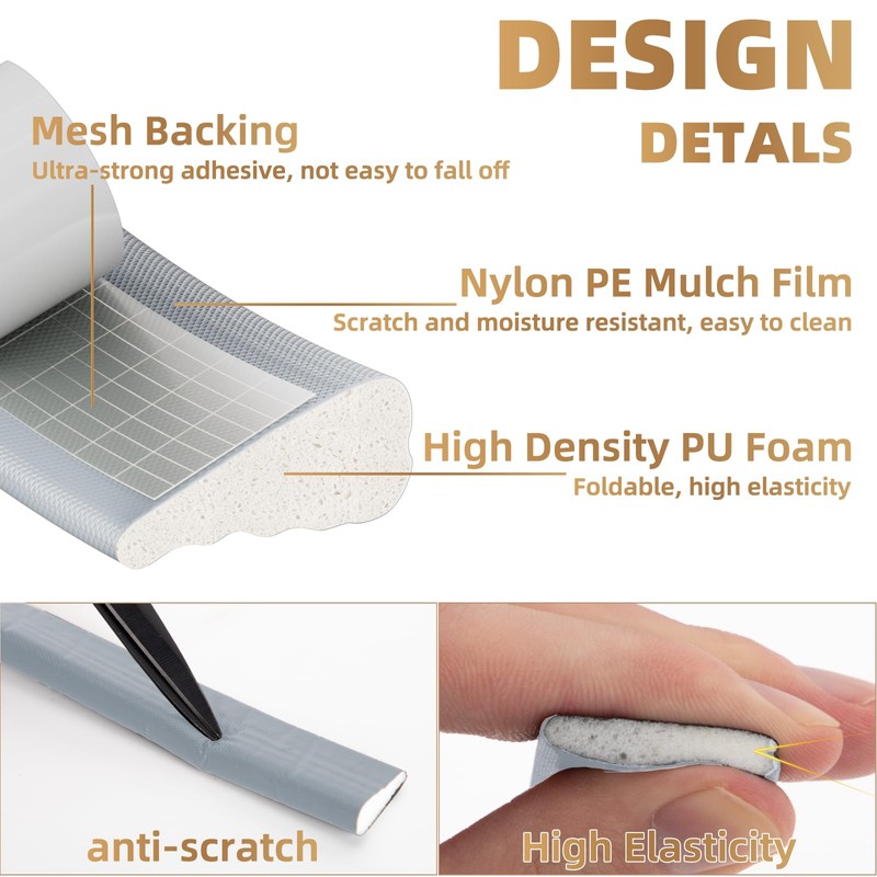 196” Wedge-Shape Foam Window Weather Stripping Door Seal Strip,Soundproofing Frame