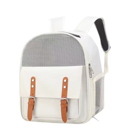 Pet Carrier Backpack Breatheable Mash Pet Carrying Bag Waterproof Portable Pet Travel Carrier for Cats Dogs Beige