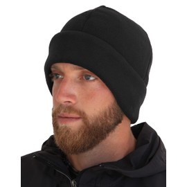 Heat Factory Fleece Beanie Hat with Heat Warmer Pockets, Black