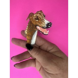 Unbranded Realistic Greyhound Dog Patch - Iron On - New -Embroidered