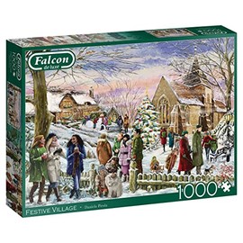 Jumbo, Falcon de luxe - Festive Village, Jigsaw Puzzles for Adults, 1000 piece