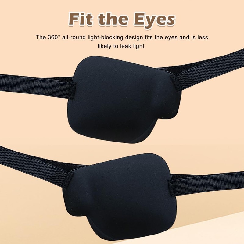 2Pcs 3D Eye Patches for Adults - Adjustable Medical Eye-Patch