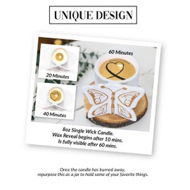 Pavilion Gift Company - Light Remains - 8oz Wax Reveal Secret Surprise Message Single-Wick Jasmine Scented Butterfly Candle Loss of Loved One Greif Bereavement in Memory Memorial Gift Funeral Present