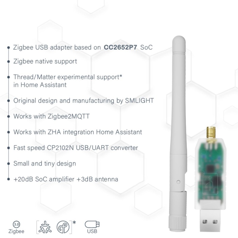 LOAMLIN SMLIGHT SLZB-07p7 Zigbee 3.0 Coordinador USB - Adaptador Zigbee