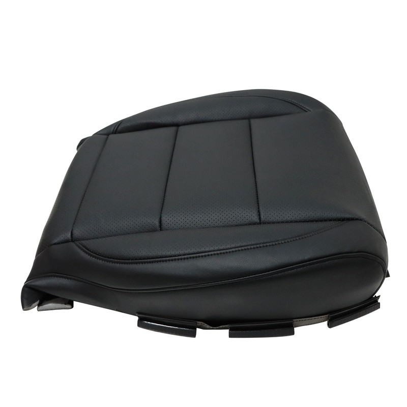 SecosAutoparts Driver Side Bottom Replacement Perforated Leather Seat Cover Black