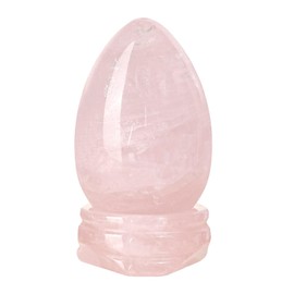 dssmboom Polished Rose Quartz Crystal Egg with Stone Stand, Healing Crystral Egg Shaped Stone Figurine for Meditation and Home Decoration
