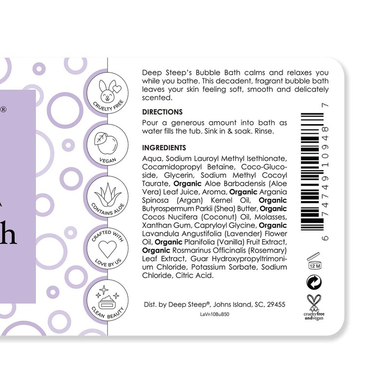 Deep Steep Bubble Bath, 10 oz (Lavender Vanilla)