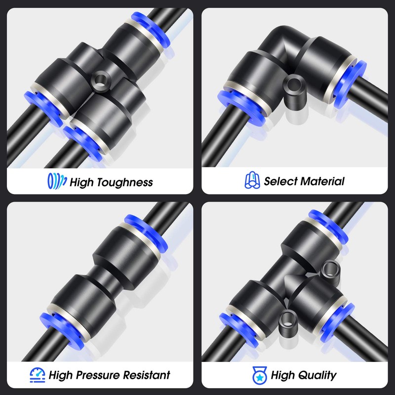 TAILONZ PNEUMATIC Black 6mm OD 4mm ID Polyurethane PU Air