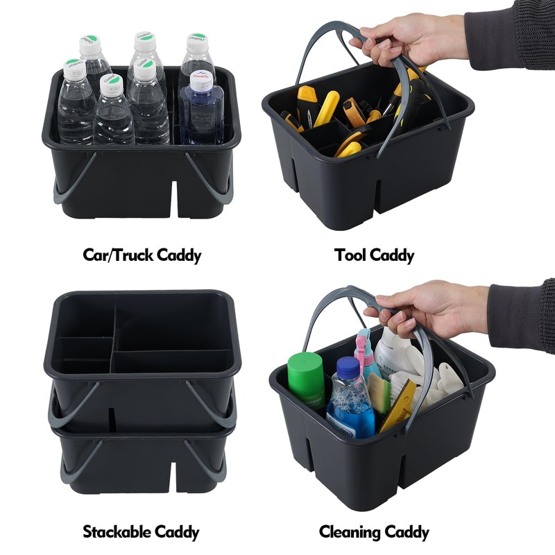 Tyminin Plastic Utility Caddy with Handle, Shower Caddy Tote 4