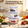 3Pk Contenedores para Alimentos, Con Tapas Sellado Antifugas